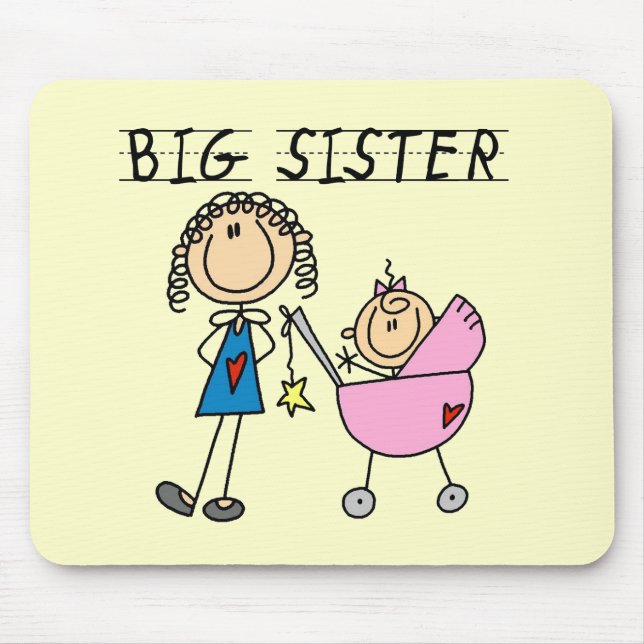 Big Sister With Little Sister T-shirts and Gifts Mouse Pad (Front)