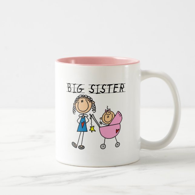 Big Sister With Little Sister T-shirts and Gifts Two-Tone Coffee Mug (Right)