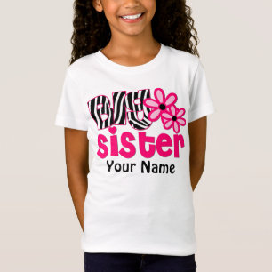 Big Sister Zebra Floral Personalised Shirt