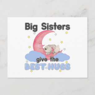 Big Sisters Give the Best Hugs - Moon Bunny Postcard