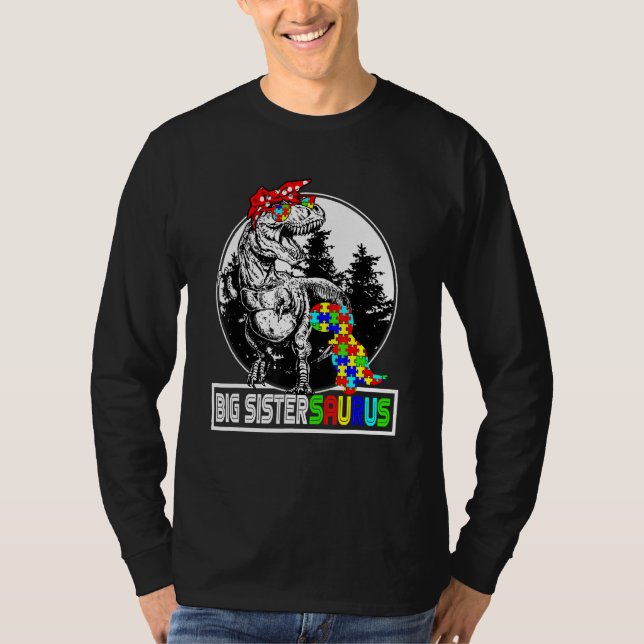 Big Sistersaurus T Rex Dinosaur Big Sister Saurus  T-Shirt (Front)