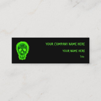 Big Skull business card skinny green
