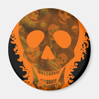 Big Skull Orange (close up) fridge magnet
