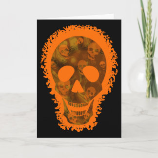 Big Skull Orange 'Happy Halloween' card