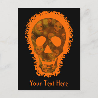 Big Skull Orange 'Your Text' postcard
