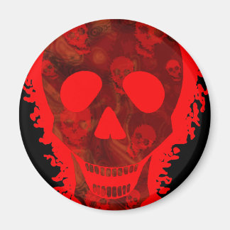 Big Skull Red (close up) fridge magnet