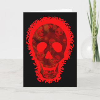 Big Skull Red greetings card