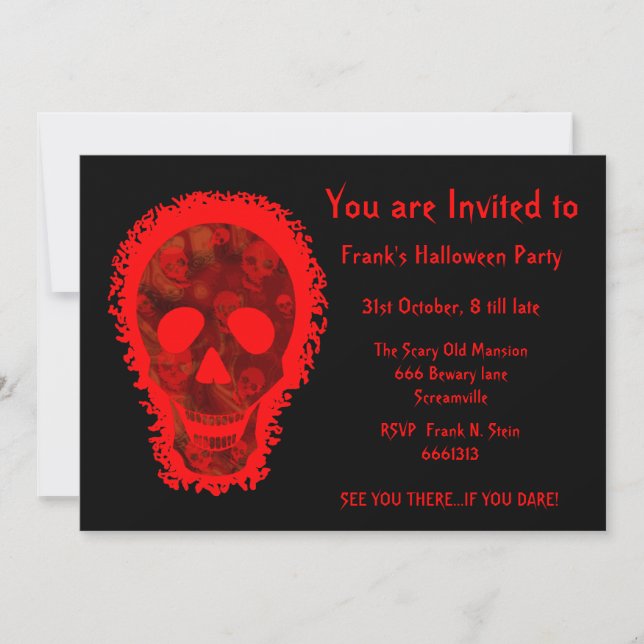 Big Skull Red 'You are Invited' invitation (Front)