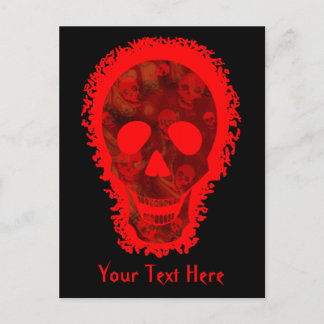 Big Skull Red 'Your Text' postcard