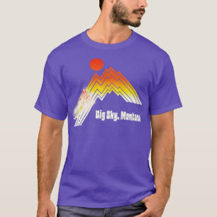 Big Sky Montana 70s80s Retro Souvenir Style Skiing T-Shirt