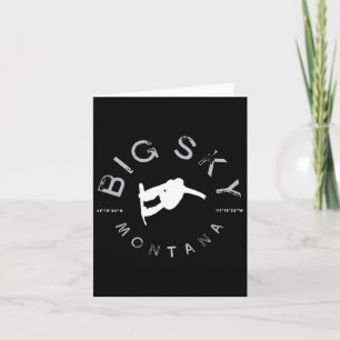 Big Sky Montana Graphic Vintage Snowboarding Card
