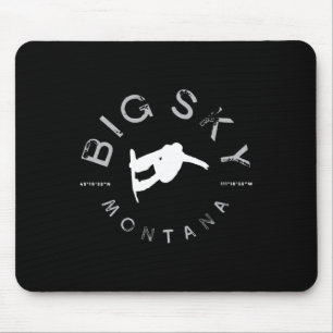 Big Sky Montana Graphic Vintage Snowboarding Mouse Pad