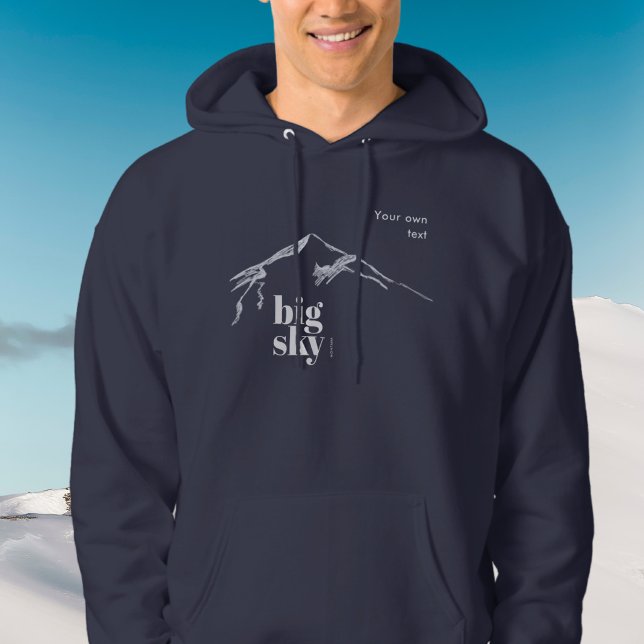 Big Sky Montana scribbled mountain  Hoodie (Creator Uploaded)