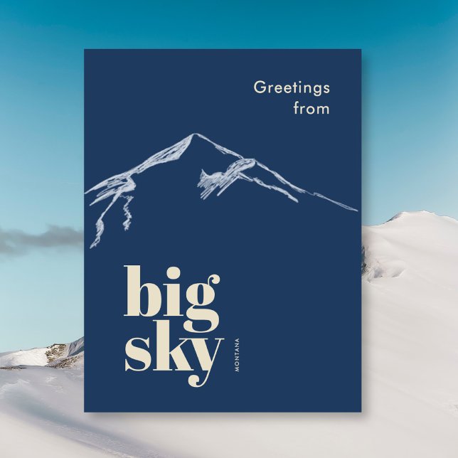 Big Sky Montana scribbled mountain  Postcard (Creator Uploaded)