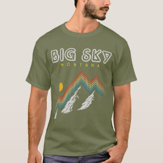 Big Sky Montana  Ski Resort 1980s Retro T-Shirt