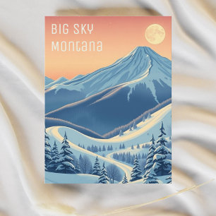 Big Sky Montana ski resort vacation Postcard