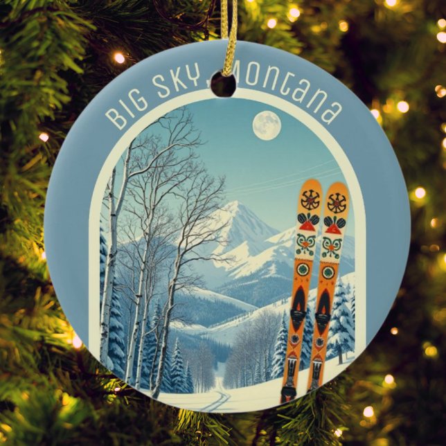 Big Sky Montana ski souvenir Rocky Mountains  Ceramic Tree Decoration (Creator Uploaded)