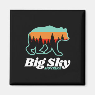 Big Sky Montana Skiing Snowboarding Bear Magnet