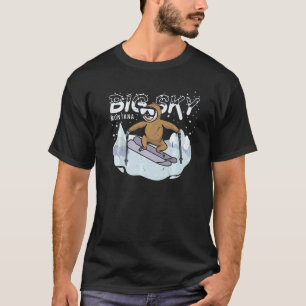 Big Sky Montana Sloth Downhill Skiing T-Shirt