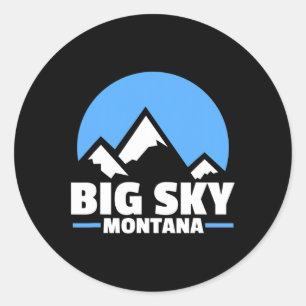 Big Sky Montana Snowboarding Mountain  Classic Round Sticker