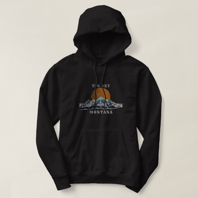 Big Sky Montana Sweatshirt with Mountain Scene (Design Front)