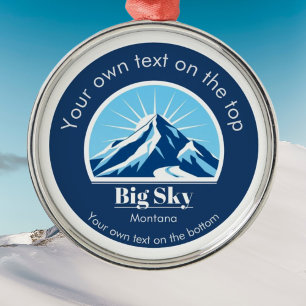 Big sky Montana USA yellowstone medal Metal Tree Decoration