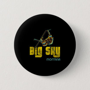 Big Sky Montana Vintage Skiing  6 Cm Round Badge