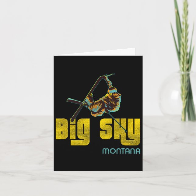 Big Sky Montana Vintage Skiing  Card (Front)