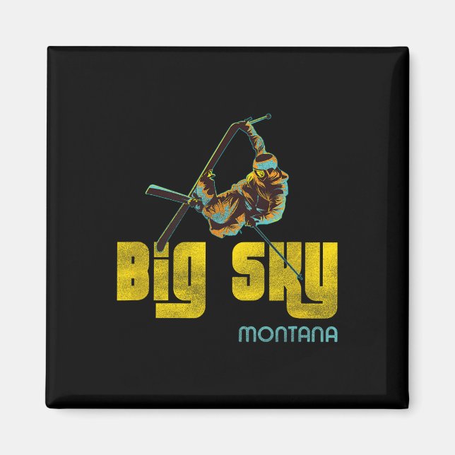 Big Sky Montana Vintage Skiing  Magnet (Front)