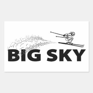 Big Sky Resort Montana Ski Jumper Rectangular Sticker