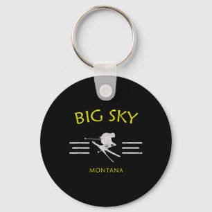 Big Sky Skiing Montana Ski Tee  Key Ring