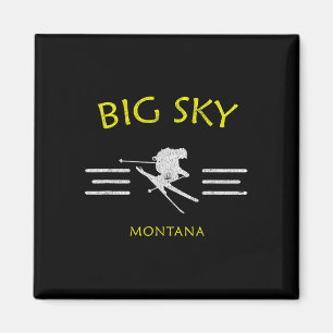 Big Sky Skiing Montana Ski Tee  Magnet