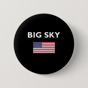 Big Sky USA American Flag Dark Color 6 Cm Round Badge