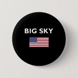 Big Sky USA American Flag Dark Color 6 Cm Round Badge
