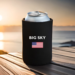 Big Sky USA American Flag Dark Colour Can Cooler