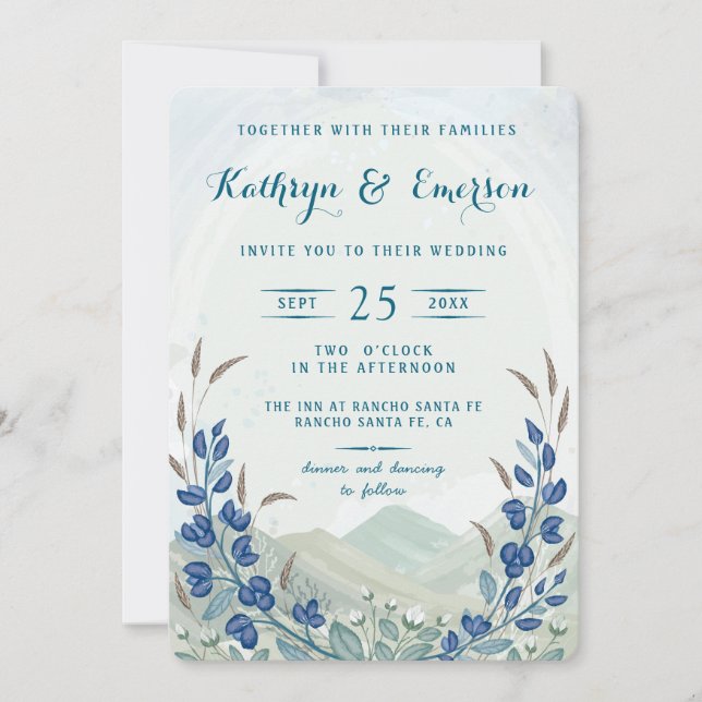 Big Sky Wedding Invitation (Front)
