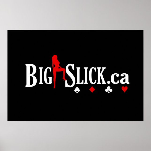 Big Slick Poker Logo - Black Poster (Front)