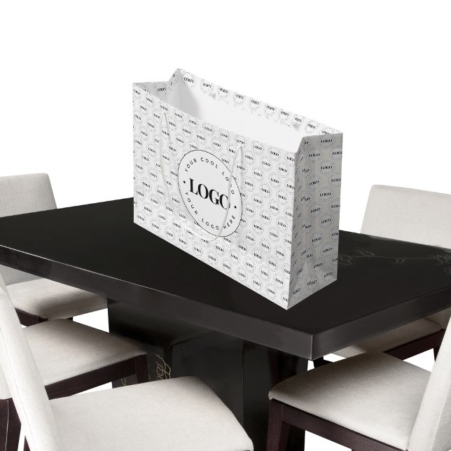 Big & Small Company Custom Business Logo Pattern Large Gift Bag (Creator Uploaded)