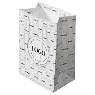Big & Small Company Custom Business Logo Pattern Medium Gift Bag