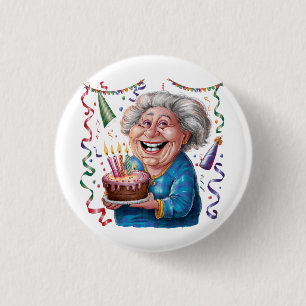 Big Smile Granny Birthday 3 Cm Round Badge