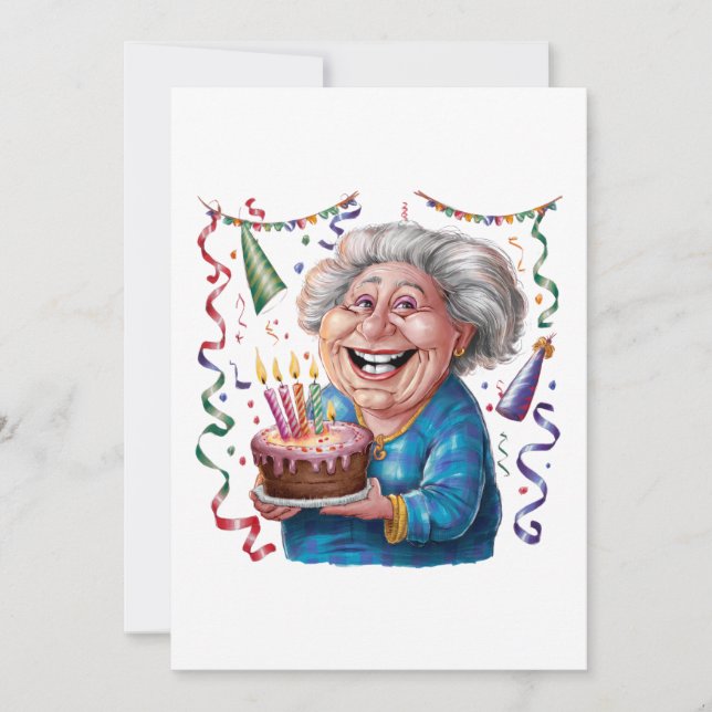 Big Smile Granny Birthday Invitation (Front)