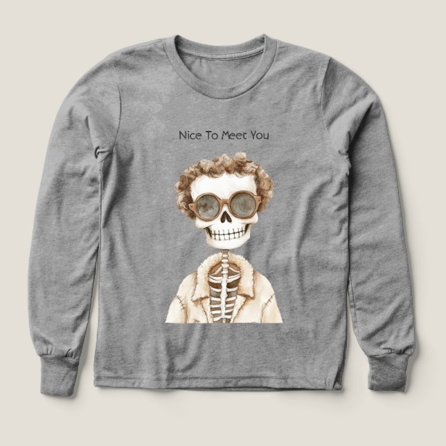 Big Smile Skeleton Glasses Nice To Meet You (Design Front)