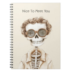 Big Smile Skeleton Glasses Nice To Meet You Notebook