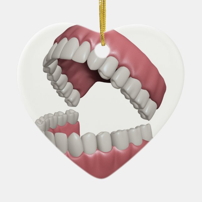 big smile teeth ceramic tree decoration (Front)