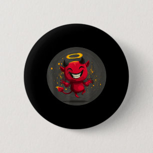 Big Smiling Devil Costume for Angel Halo Lovers 6 Cm Round Badge
