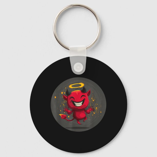 Big Smiling Devil Costume for Angel Halo Lovers Key Ring (Front)