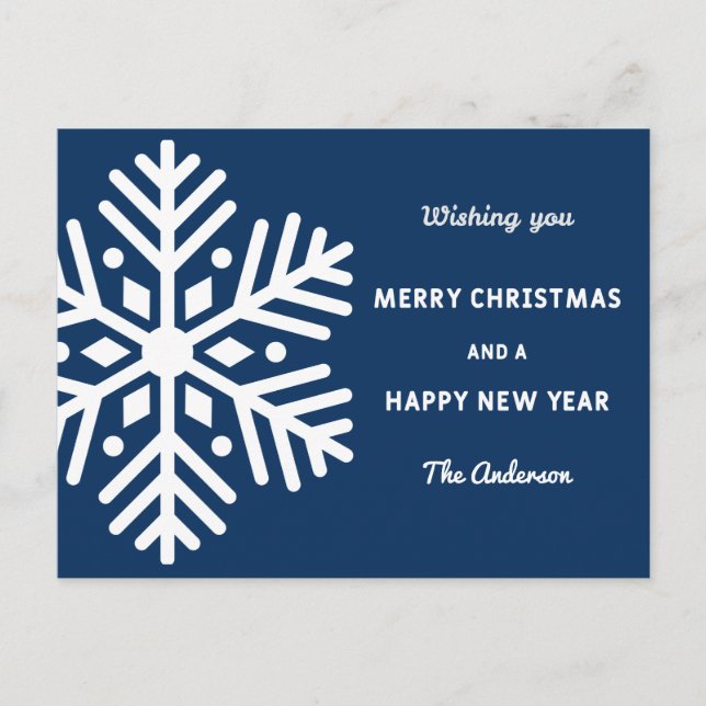 Big Snowflake Christmas and New Year Holiday card (Front)