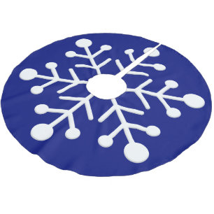 Big Snowflakes on blue background Christmas Brushed Polyester Tree Skirt