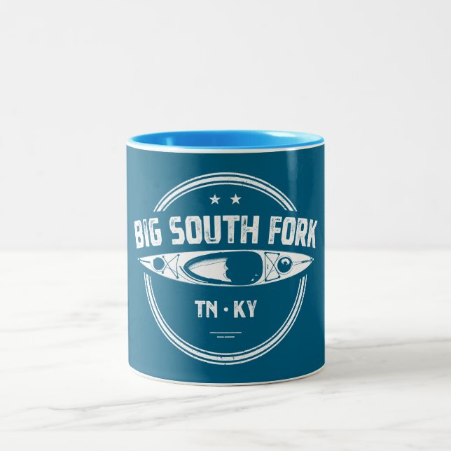 Big South Fork National River Kayak Two-Tone Coffee Mug (Center)