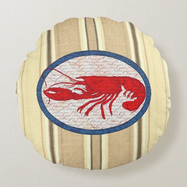 Big Spiny Rock Lobster Round Cushion (Front)